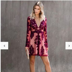 Maroon Lace Dress